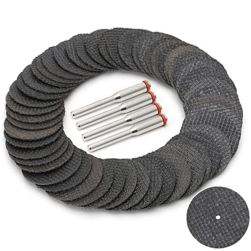 Drilax Rotary Tool Cutting Discs for Metal 50 Pcs Cut Off Wheels Double Fiberglass Reinforced Cut Off Tool Set with 4 Mandrels Compatible with Dremel Cutting Discs 426 426b - Image 1